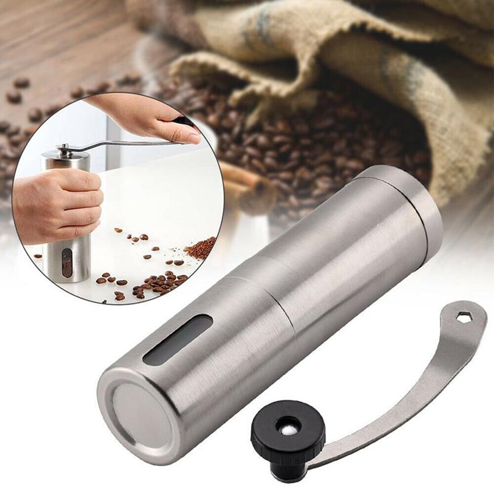 Tragbare Manuelle Kaffeemühle Hand Kurbel Edelstahl Material Kaffee Maschine für Reisen Camping Rucksack