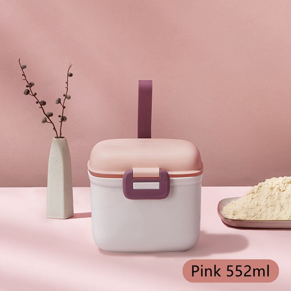 BC Babycare-caja de leche en polvo para bebé, botella de cuchara, dispensador portátil de fórmula de leche en polvo, contenedor de alimentos, caja de aperitivos: Pink 552ml