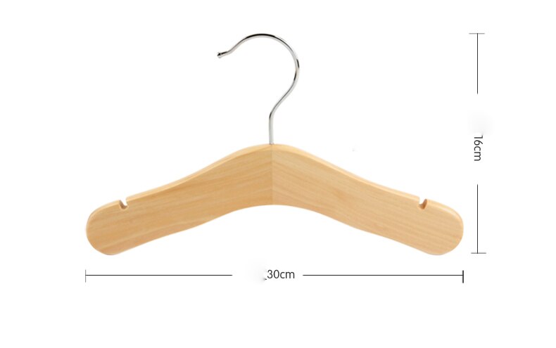 10 stks/partij Kind houten hanger kledingrek babykleertjes rek houten hangers voor kleding: Wood 30cm