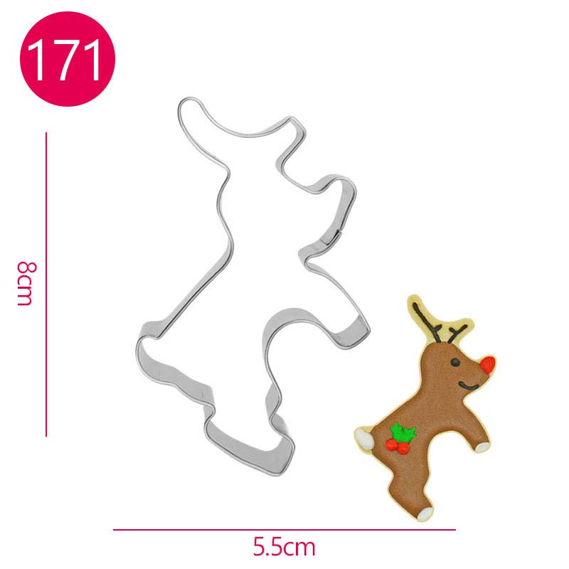 Kerstboom Sneeuwpop Cookie Cutters Candy Fondant Cookie Cutters Rvs Suiker Ambachtelijke Bakken Gebak Biscuit Mallen: 27