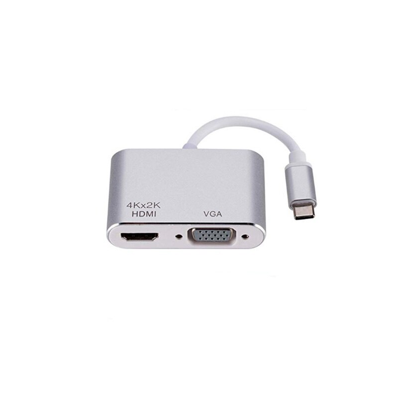 Chtun typec til hdmi vga dock usb c konverter apple notebook til hdmi adapter: Hvid
