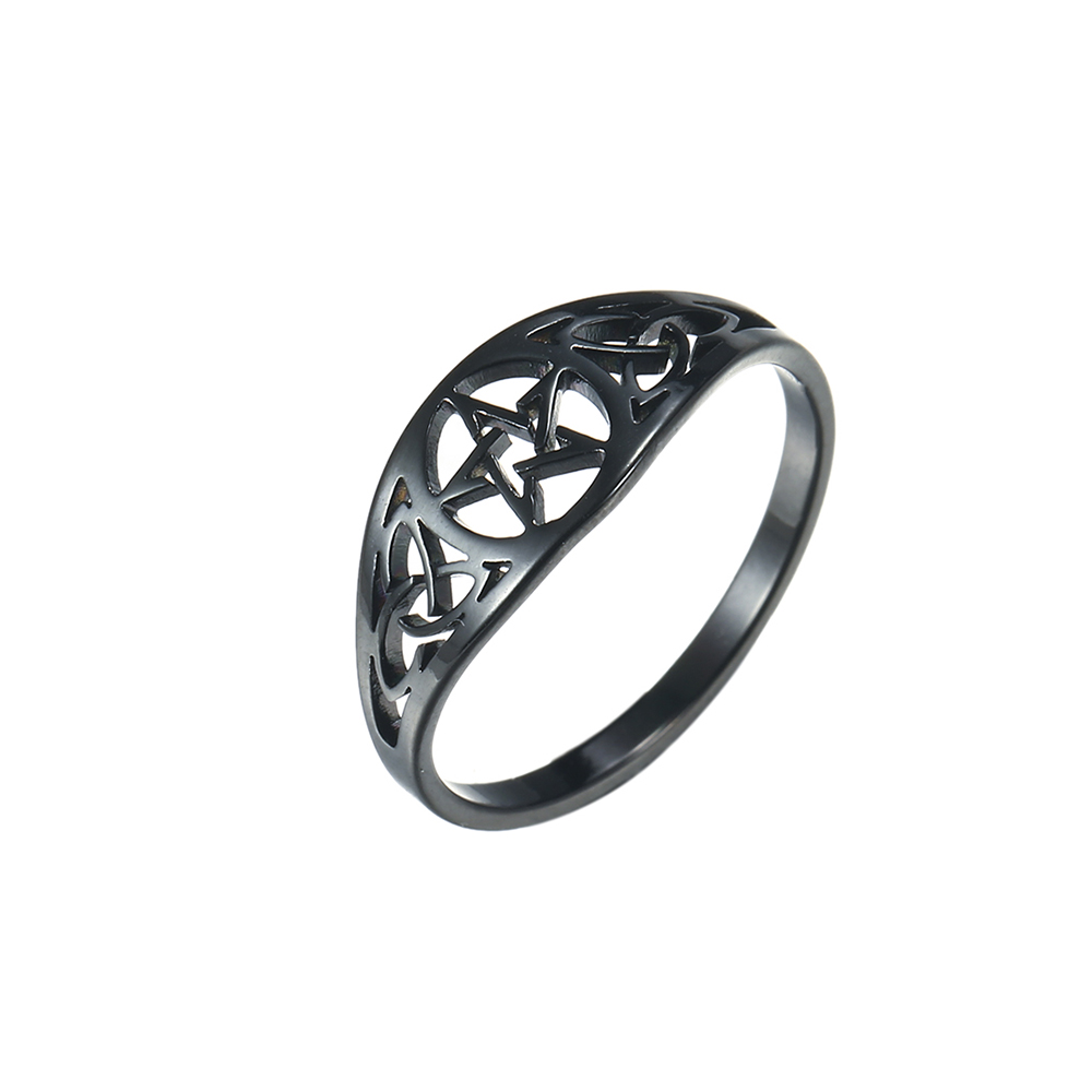 Skyrim – bague pentagramme étoile en acier inoxydable, nœud irlandais, pour femmes et hommes, amulette surnaturelle Wicca, bijoux , , 2025: 7 / Argent