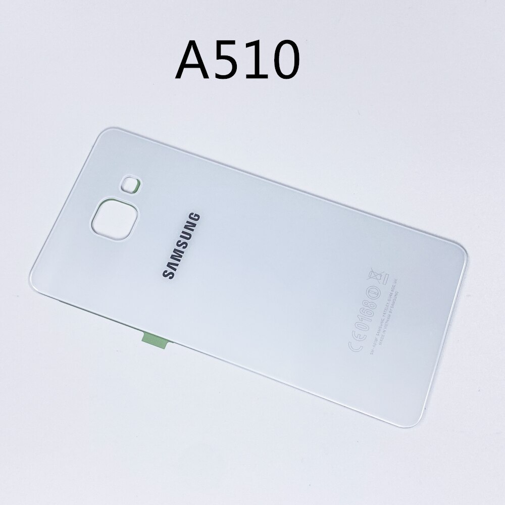 Do SAMSUNG Galaxy A3 A310 A5 A510 A7 A710 A9 A910 2016 powrót pokrywa baterii obudowa drzwi tylna szklana obudowa Shell naklejki samoprzylepne: A510 white