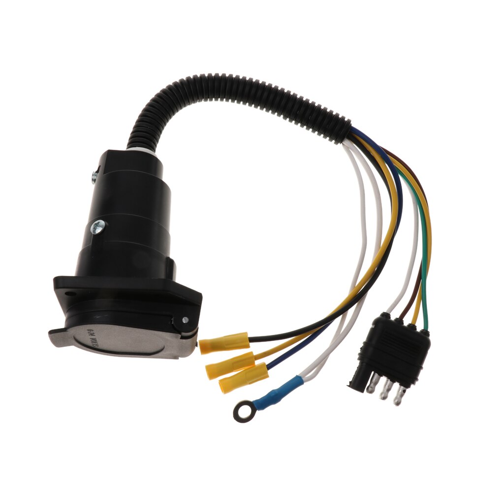 MagiDeal 4 Pin to 7 Pin Car RV Truck Trailer Wiring Adapter Plug Converter
