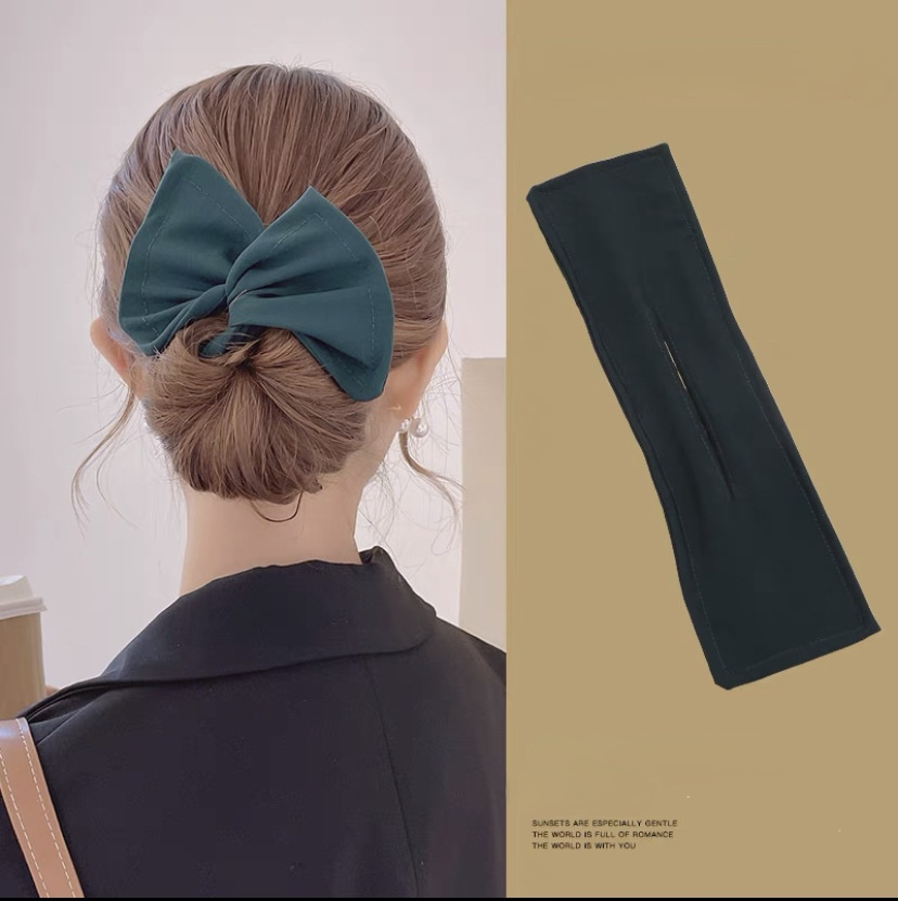 Multicolor Deft Bun Print Headband Hairpin for Women Girl Cloth Hair Circle Bun Maker Ponytail Holder Hair Accessories 1pcs: Imitation Rhodium Plated