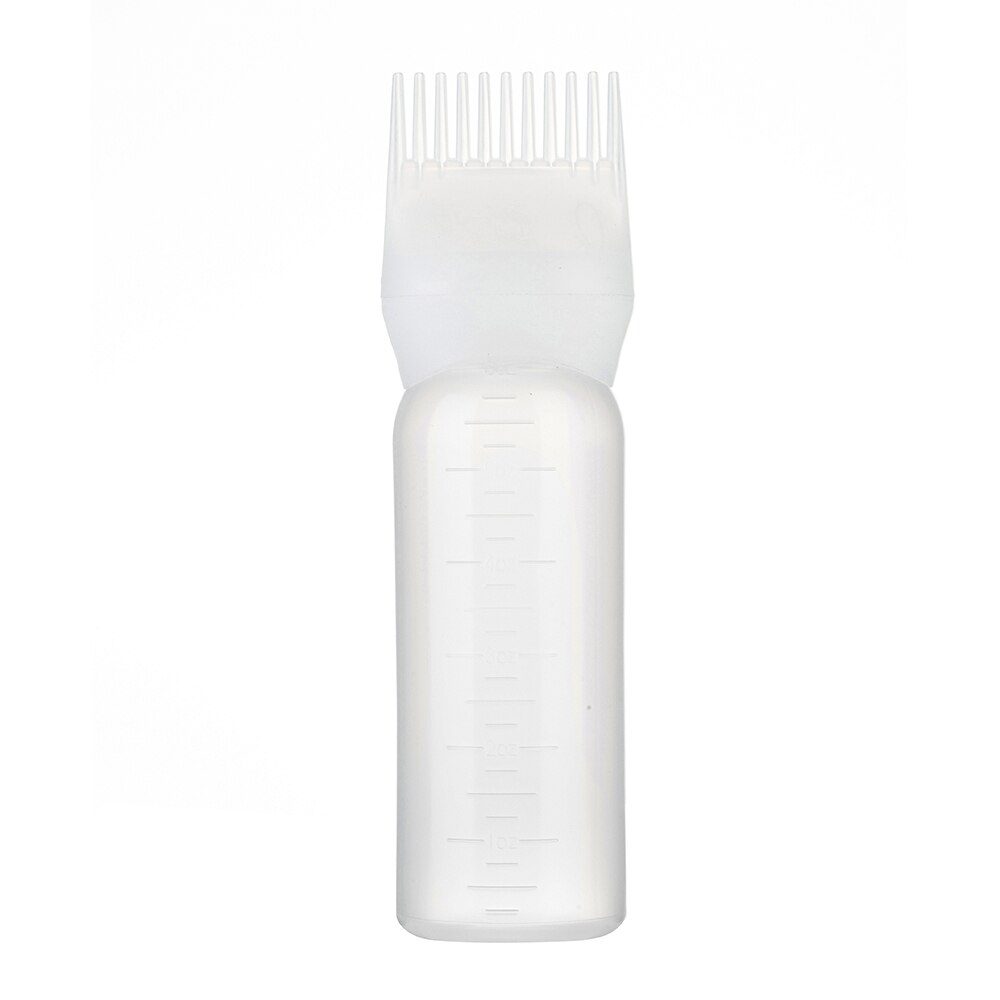 120Ml Multicolor Plastic Haarverf Hervulbare Fles Applicator Kam Doseren Salon Haarkleuring Kappers Styling Tool: white