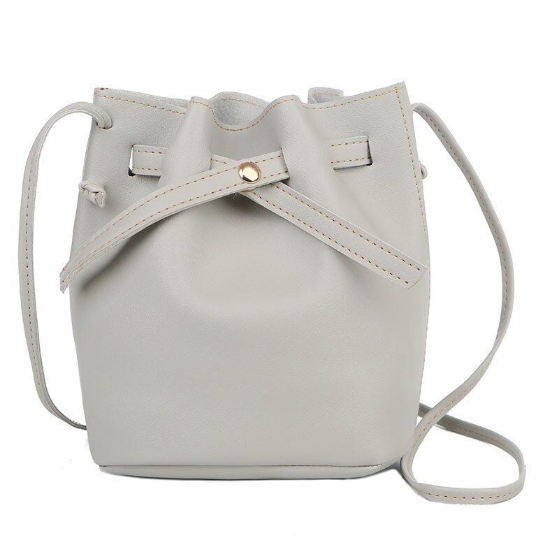 Bolso de cubo de Color sólido para mujer, bolsa de hombro, novedad de verano, primavera,: Gris claro