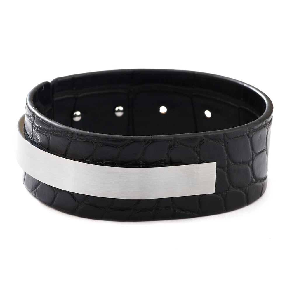 Alligator Charme Leder Armbinde für Frauen Gold edelstahl U bilden Femme Breite Armbänder Armreifen Schmuck