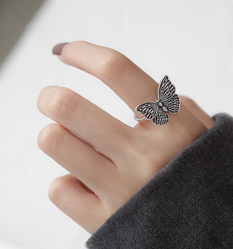 Punk Schmetterling Ringe für Frauen Männer Retro Antike Finger Ring Party Schmuck NEUE