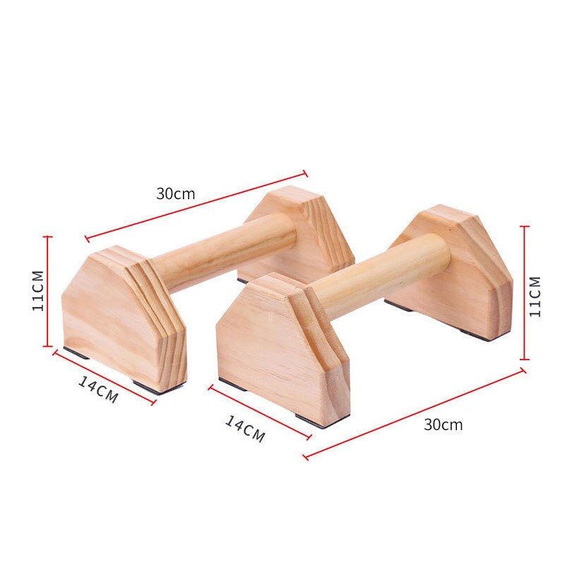 1 paio di fitness spingere-su palestra esercizio di allenamento petto a forma di H in legno calisenico verticale asta parallela doppia asta: 30cm