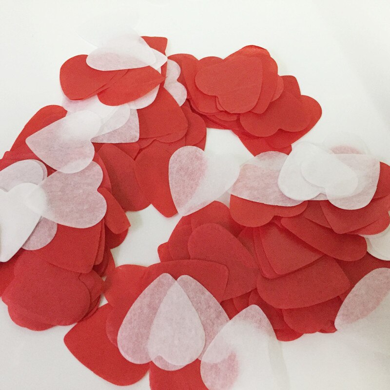 1000 stk bryllup konfetti kærlighed hjerte form silkepapir rød hvid farver bryllup dekoration fødselsdag dekorative fest forsyninger