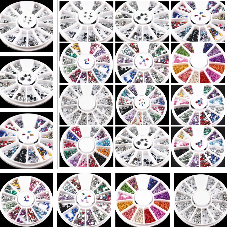 1 pièces délicat ornement ongles strass 2mm acrylique Nail Art strass décoration pour UV Gel téléphone portable bricolage ongles NR66