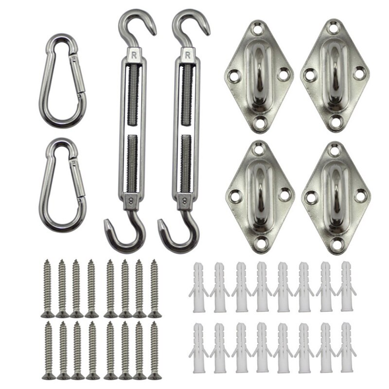 Stainless Steel Sun Sail Shade Shade Sail Canopy Fixing Fittings Accessory Kit Safety Sun Canopy Fixing Fittings