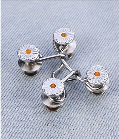 10Set Afneembare Universele Vaste Knop Haak En Bar Fastener Jeans Broek Rok Pent Taille Passen Extender Decoratieve Knoppen: Daisy