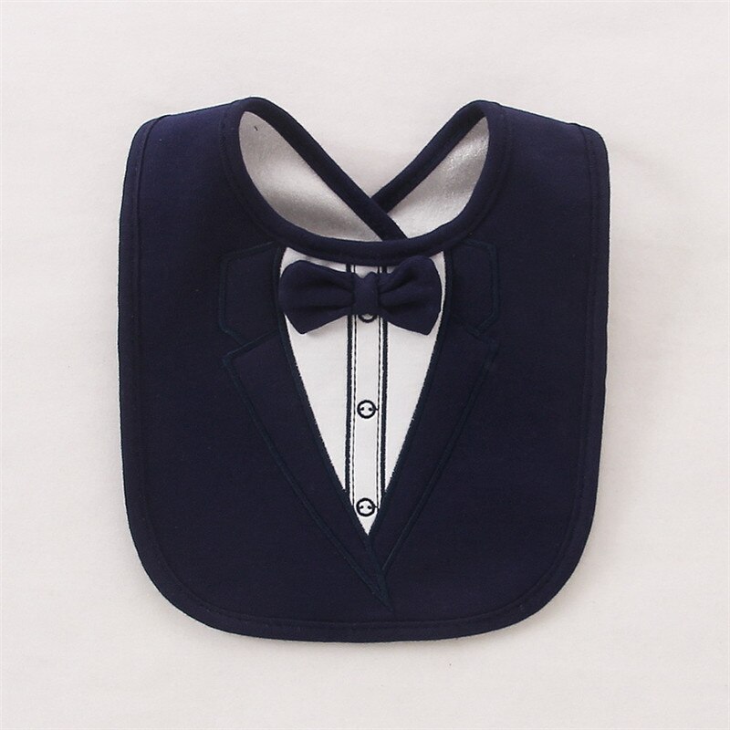 Stereoscopic Removable Baby Bibs Waterproof Tuxedo Kids Bib Saliva Towel Tie Gentleman Child Red Bow Dinner Feeding Bibs