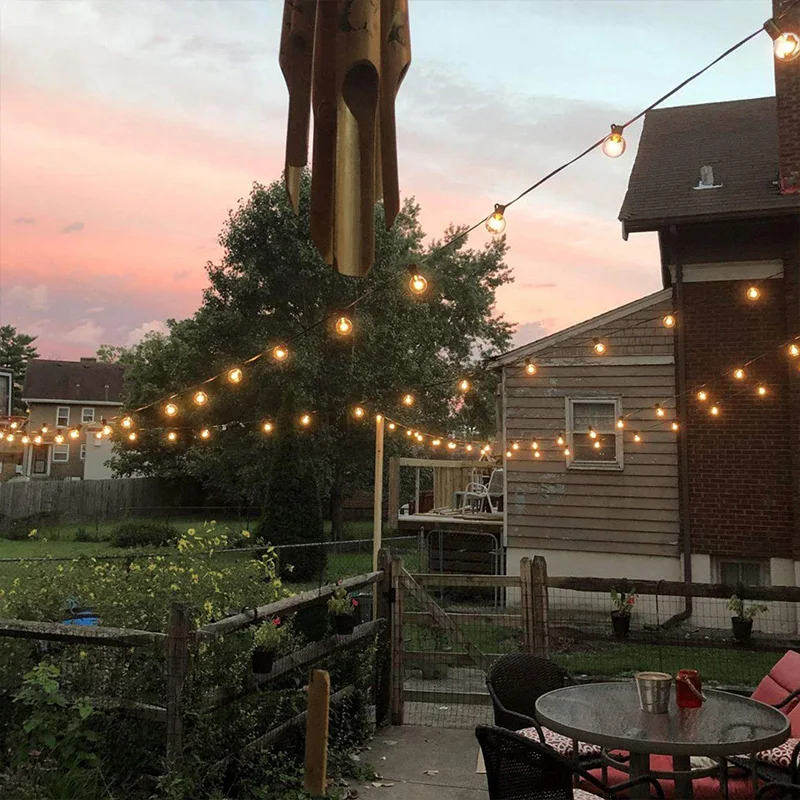 LED-Lichterketten, 21 Meter, G40-Kugellichter, für Höhle Außenbereich, Garten, Terrasse, wasserdicht, Dekoration, Solarstrom, Girlande, Hochzeitsbeleuchtung