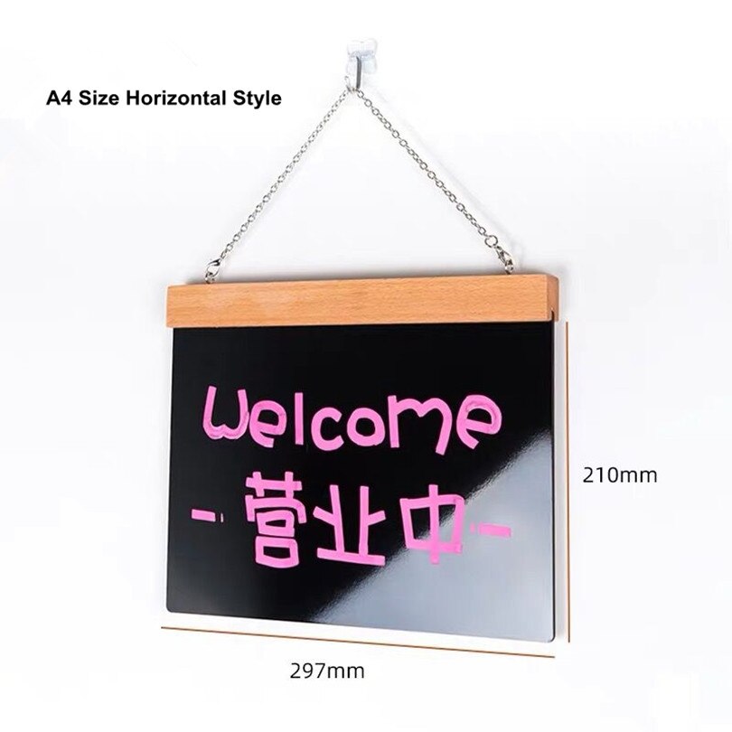 A4 DIY Tafel Holz Tür Hinweis Zeichen Name Plakette Nachricht Hängende Schild: horizontal