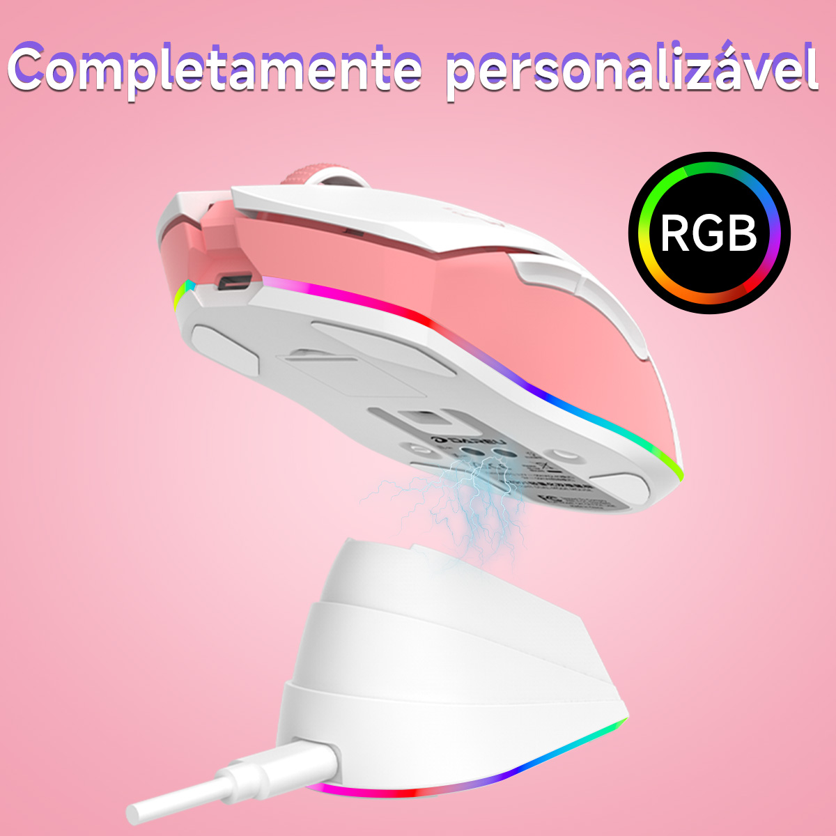 DAREU Podwójna mysz dla graczy RGB 2.4G Bezprzewodowa przewodowa mysz do gier Wbudowana bateria ładująca 930 mAh z zestawem makro do laptopa PC