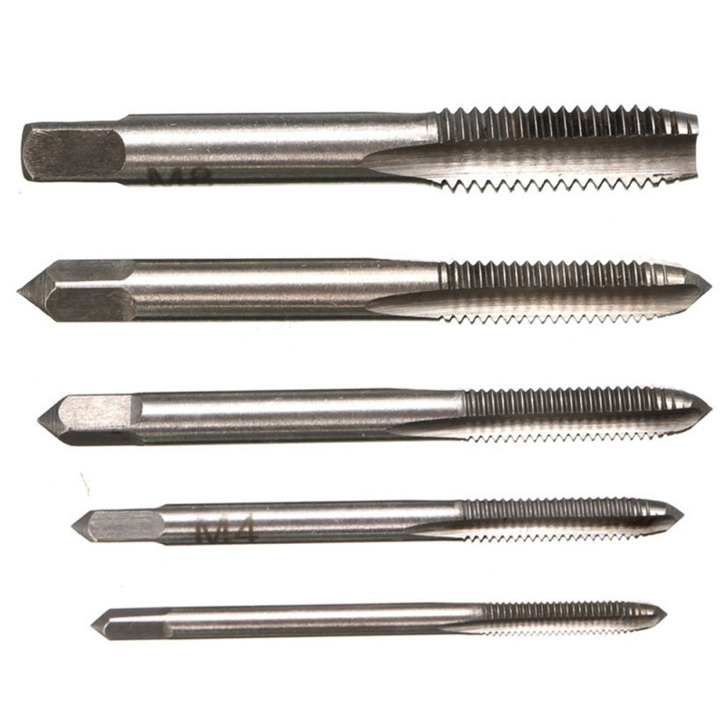 5 st hss maskin skruvgänga metrisk plugg skruv kranar 3mm 4mm 5mm 6mm 8mm m3-m8 set kit skruv gäng kran borr  m3 m4 m5 m6 m8