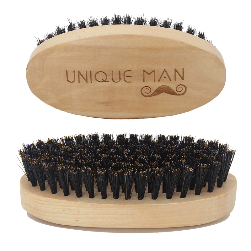Natuurlijke Houten Varkenshaar Baard Borstel Voor Mannen Baard Snor Gezichtsbeharing Grooming Styling Vormgeven Handgemaakte Kam Borstel Mannelijke Kit
