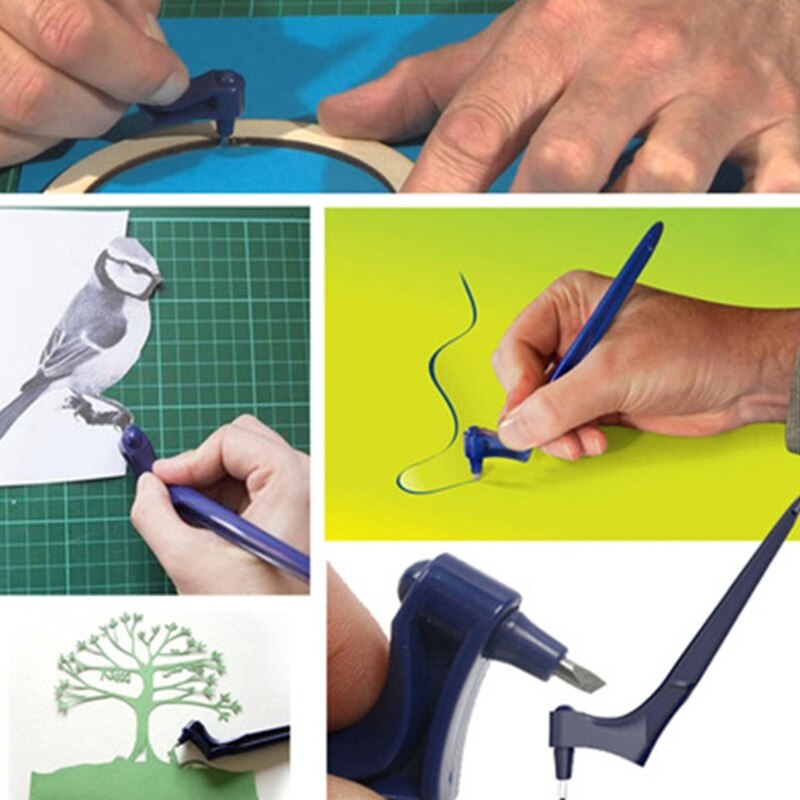 1 Set Craft Cutting Tools Stainless Steel Craft Knives with 360-degree Rotating Blade Art Cutter for Crafts Hobby Scrapbooking S