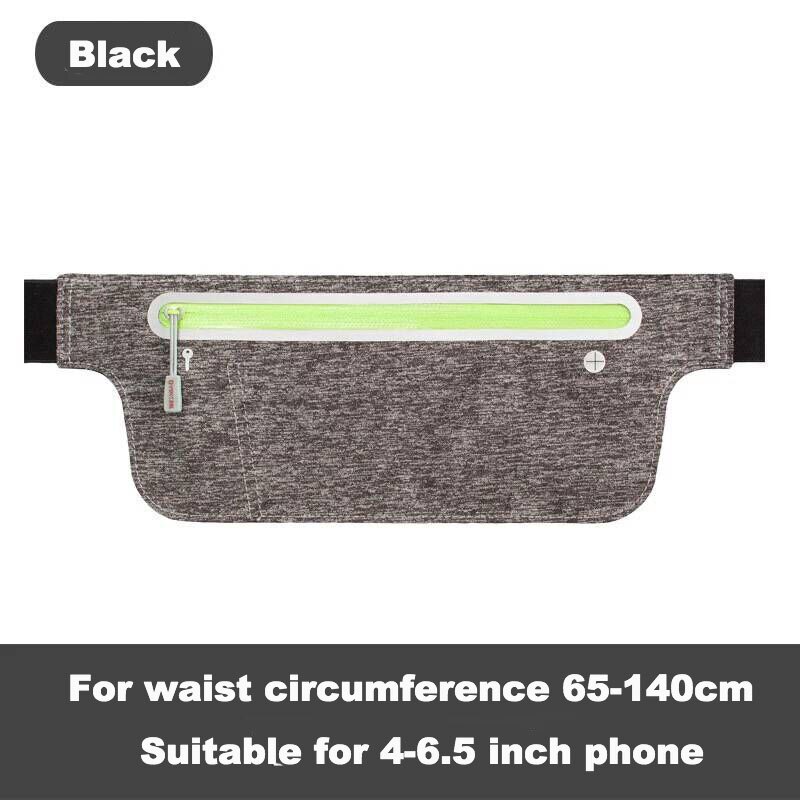 Adjustable Waterproof or Breathable Men Women Running Waist Bag Fitness Belt Pack Mobile Phone Holder Jogging Sports Water Bag: Grey