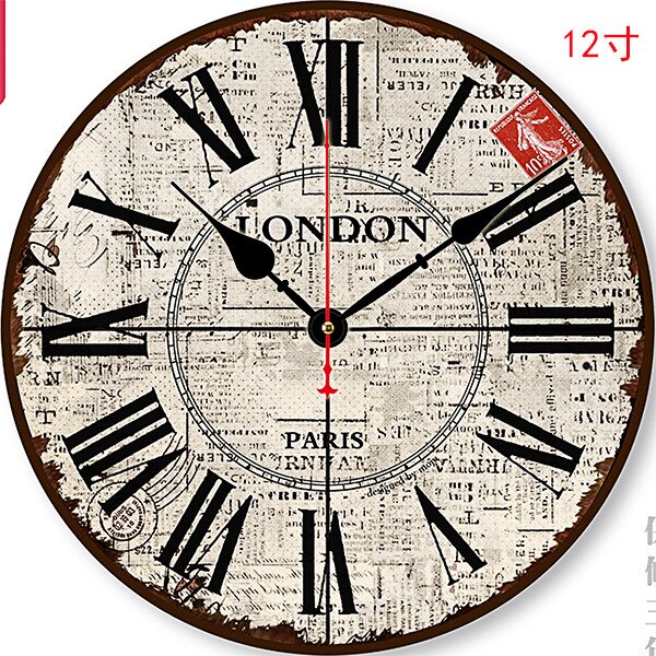 Kreative Amerikanischen retro Wanduhr Holz Stille Uhren Zauberstab Wohnkultur Jahrgang Zauberstab Uhr Küche Uhr Horloge Murale D72: G