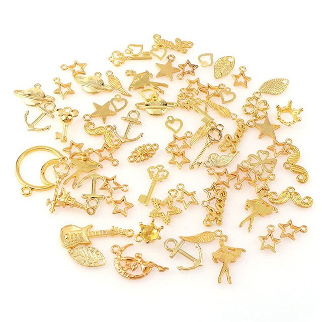 20 Stks/partij 8-30 Mm Zilver Gouden Mini Gemengde Metalen Drijvende Charms Handgemaakte Diy Europese Charme Armbanden Hangers Sieraden maken