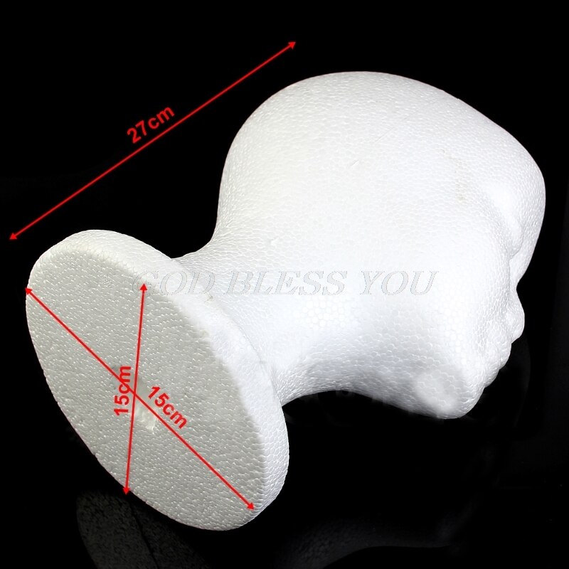 Female Foam Wig Hair Hat Glasses Display Mannequin Manikin Styrofoam Head Model