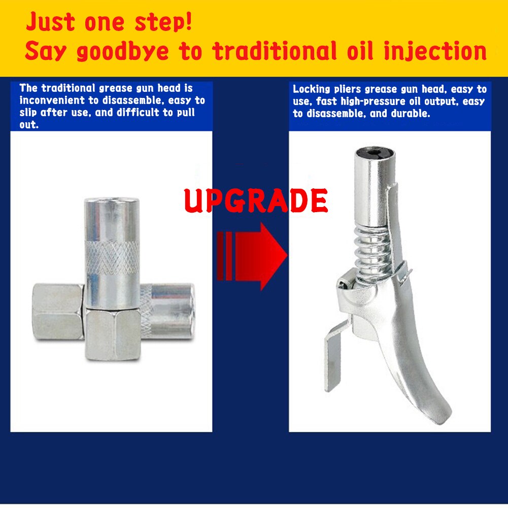 Durable Grease Coupler Nozzle Lock Pliers Kit High Pressure Fitting Double Handle Filling Fits For Electric Manual Grease Guns A