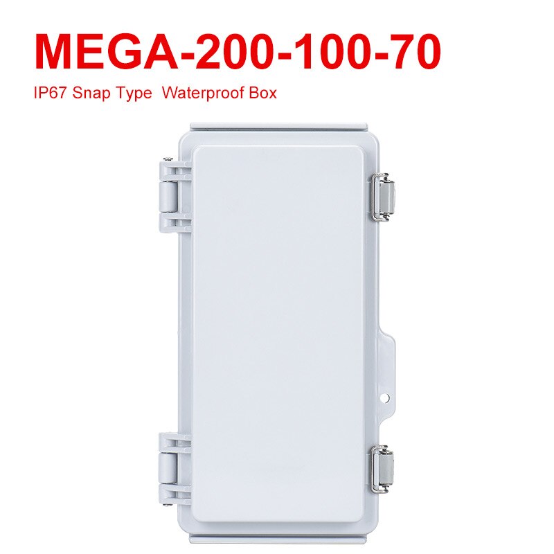 ABS Waterproof Enclosure IP67 Plastic Box Electrical Wire Junction Housing Outdoor With buckle Hasp Electronic Project Case: Visible / 200-100-70