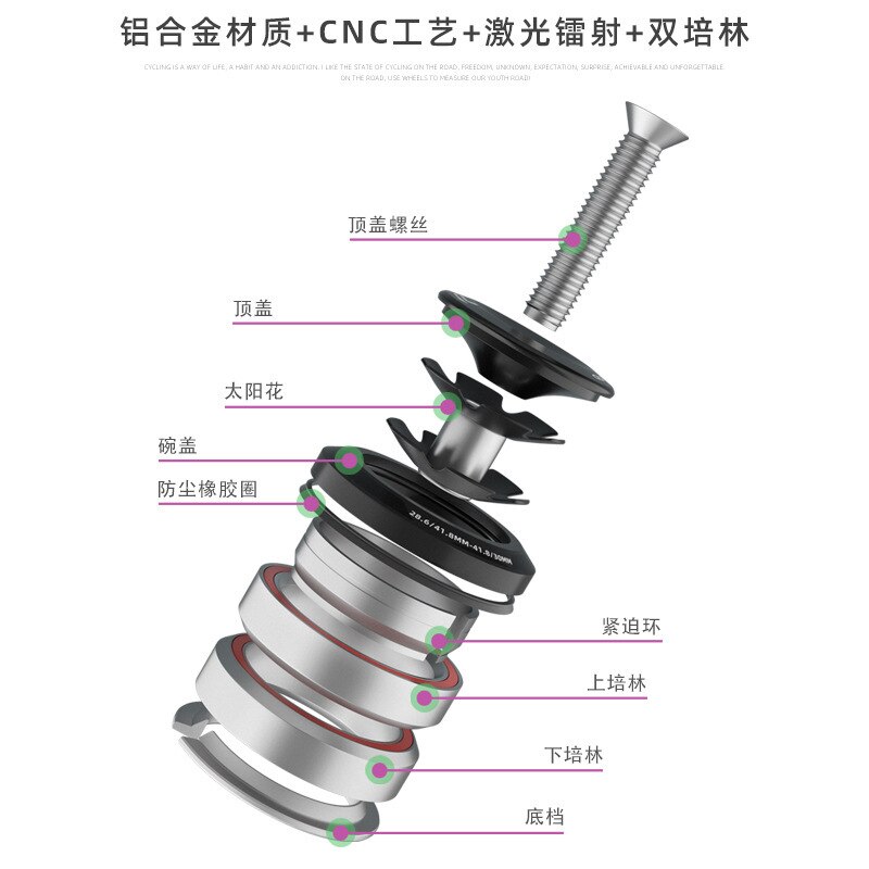 Bicycle Headset Mountain Bike Aluminum Alloy Built-in 4242 Hidden Peilin Headset Frame Accessories