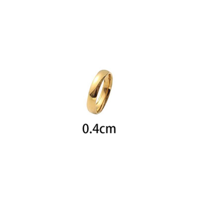 Verkoop Bezoedelen Gratis Vergulde Vinger Ring Minimalistische Rvs Basic Circle Ringen Voor Vrouwen Meisje Trendy Sieraden: 5 / 4mm