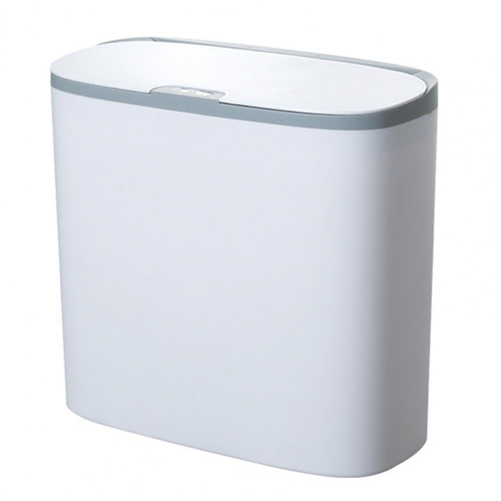 Wall Mounted Electric Trash Can Motion Sensor Garbage Basket with Lid Smart Intelligent Induction Trash Can for Kitchen Bathroom: grey