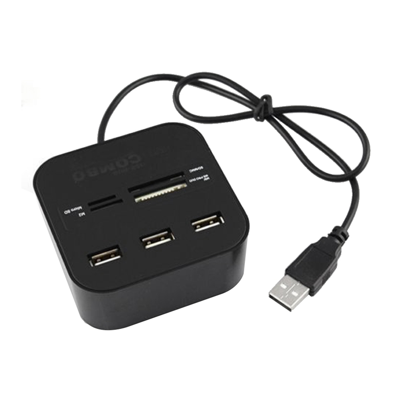 USB HUB 2.0 3 Ports TF Card Reader Slot USB Combo Multi All-In-One USB Splitter Cables For Laptop Computer