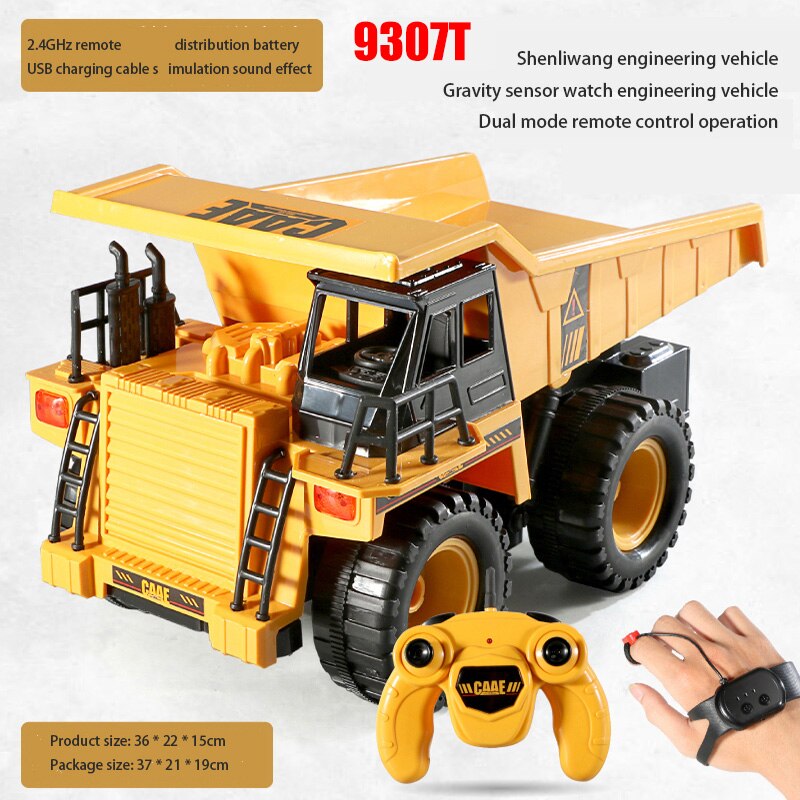 2,4G RC Car 1/28 Gesture Control ingeniería de camión y coche vehículo modelo de juguete para niños niñas niños EIG88: 9307t