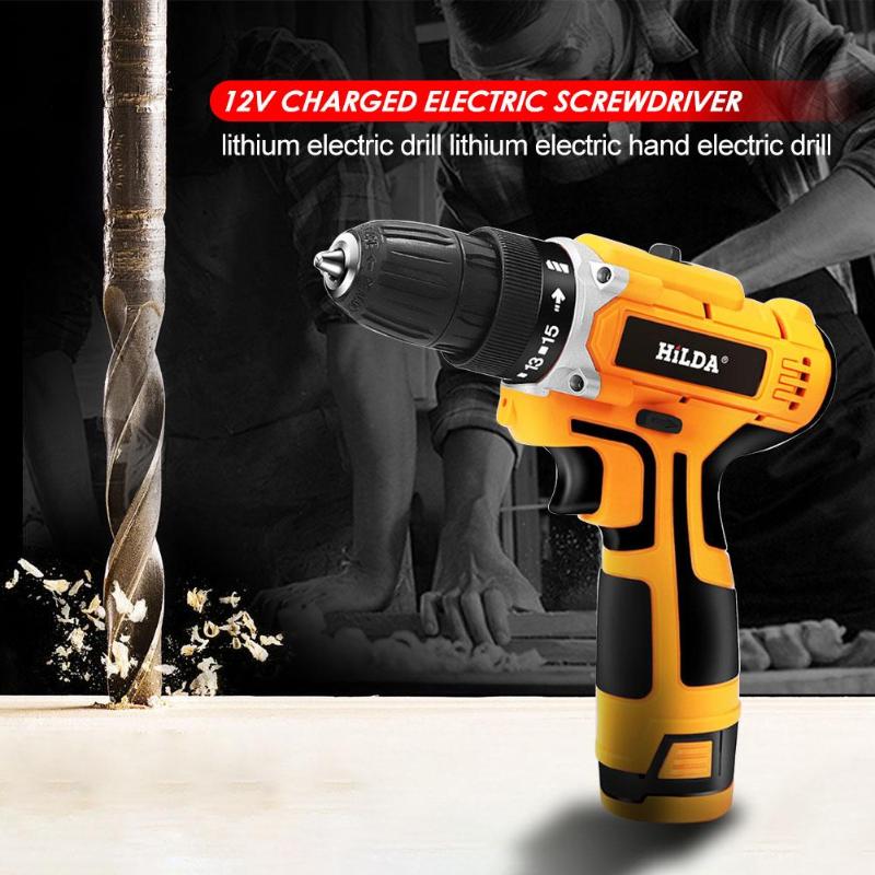 12V Cordless Electric Drill Screwdriver Strong Torque Drill Mini Hand Drill Power Tool Battery Electric Screwdriver Power Tools
