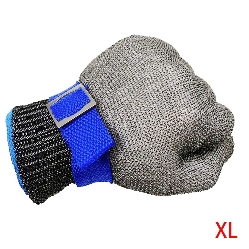 Anti-cut Gloves Safety Cut Proof Stab Resistant Stainless Steel Wire Metal Mesh Butcher Cut-Resistant Gloves Protective Tools: XL