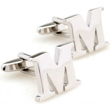 Manchetknopen met 26 letters en alfabet: M
