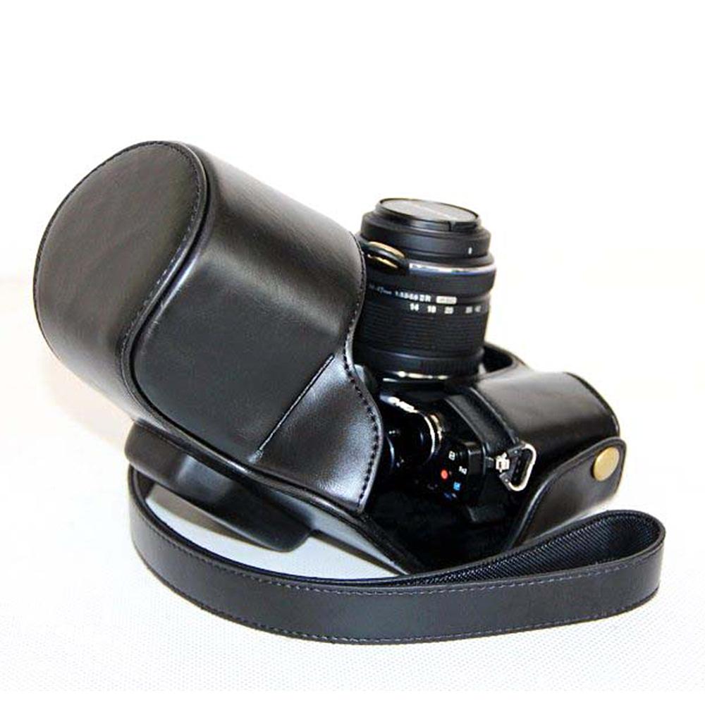 Étui en cuir Pu demi-coque de protection pour Olympus OMD EM10 III E-M10 Mark III EM10 MK3 avec objectif 14-42 II mm