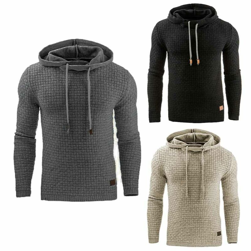 Men's Winter Hoodies Slim Fit Hooded Sweatshirt Outwear Trainning Exercise Sweater Warm Coat Jacket Autumn Winter Warm Hoodies