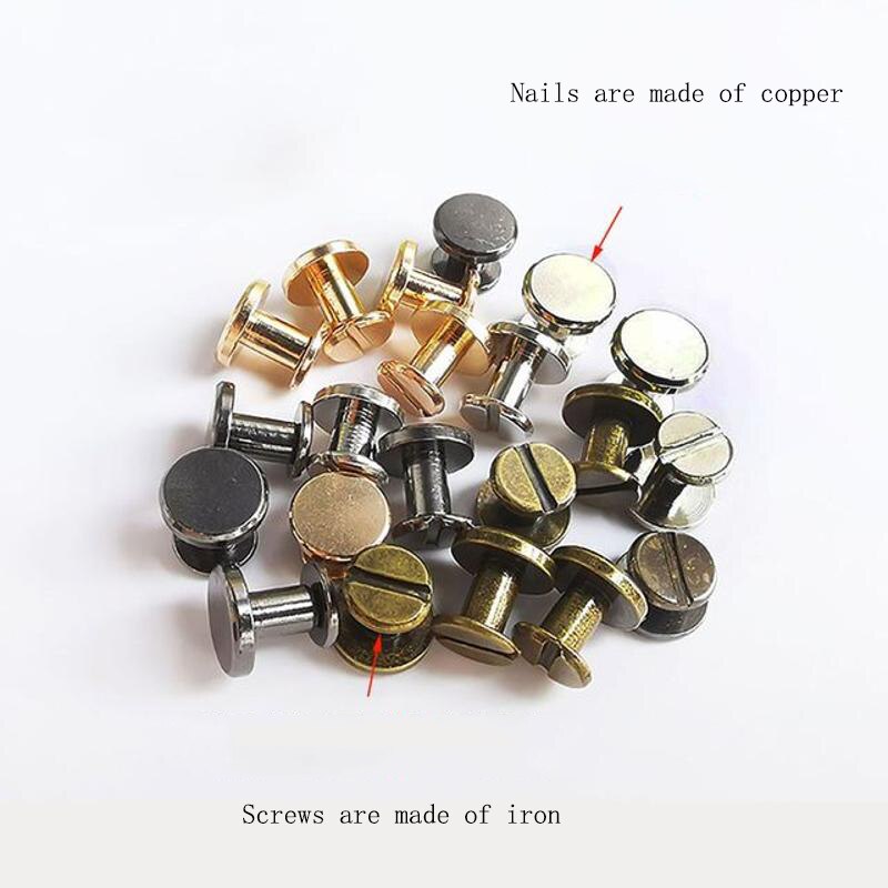 100 Pieces/Set Of 8mm Flat Head Rivet Notebook Fixing Screw Copper Nail Leather Metal Craft Solid Diy Accessories