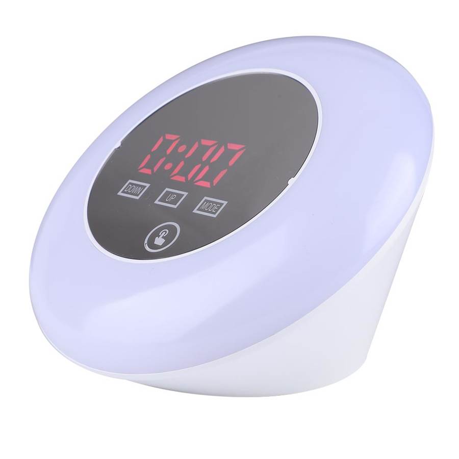 Digital Clock Alarm Night Light Multi-functional Snooze Colorful LED Indoor Temperature