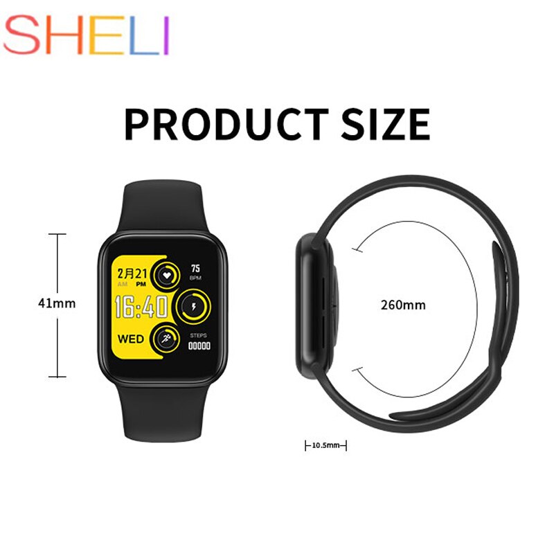 Smartwatch SHELI P80pro - Monitor Tętna i Ciśnienia Krwi - Tracker Fitness - Kolorowy Ekran LCD - Kompatybilny z iOS/Android
