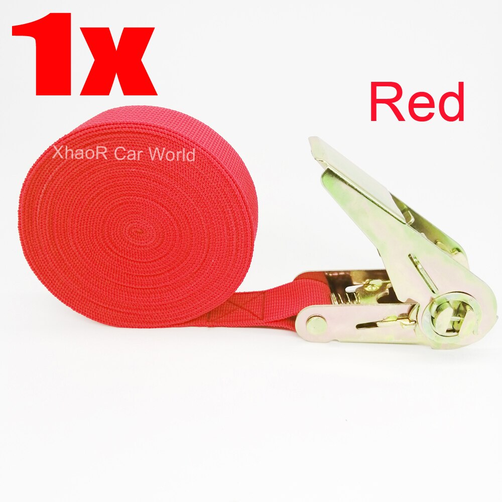 4m Tensioning Belts Adjustable Cargo Straps for Truck Boat Ratchet Tie-Down Belt for Luggage Bag Goods Bind Belt Car Accessories: Red