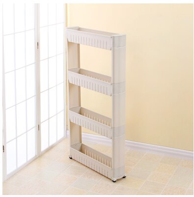 028-029 Crevice Rack Kitchen Toilet Bathroom Refrigerator Gap Storage Rack Movable Room Seam Finishing Rack Floor Narrow: Red