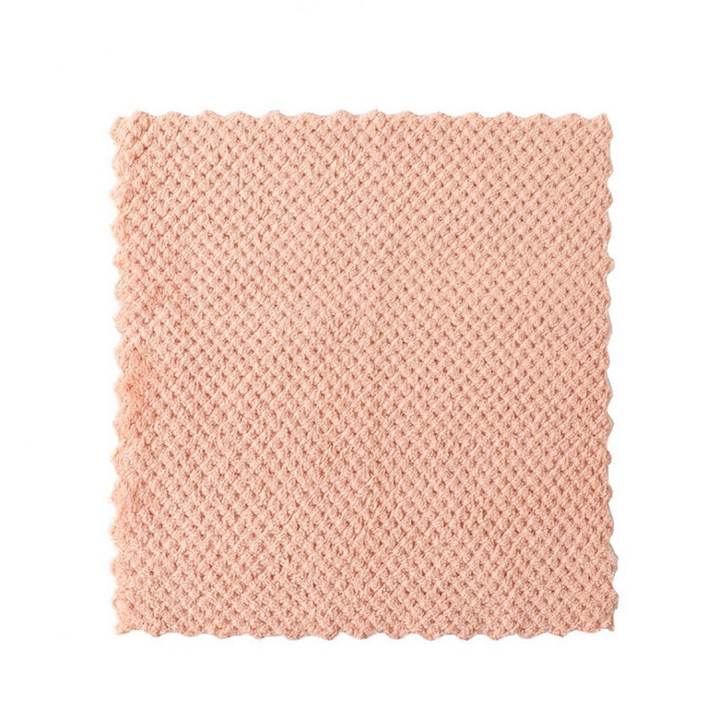 Trapos de limpieza para cocina, paño de limpieza de terciopelo absorbente eficiente, toalla de limpieza para cocina, toallas de mano colgantes, producto en oferta: Pink 