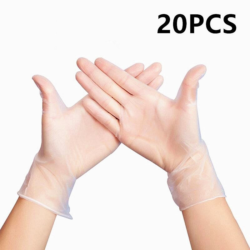 20 Stks/set Multifunctioneel Wegwerp Handschoenen Nitril Handschoenen Latex Handschoenen Keuken Bakken Handschoenen Tuin Schoonmaken Waterdichte Handschoenen: 20PCS Transparent / M