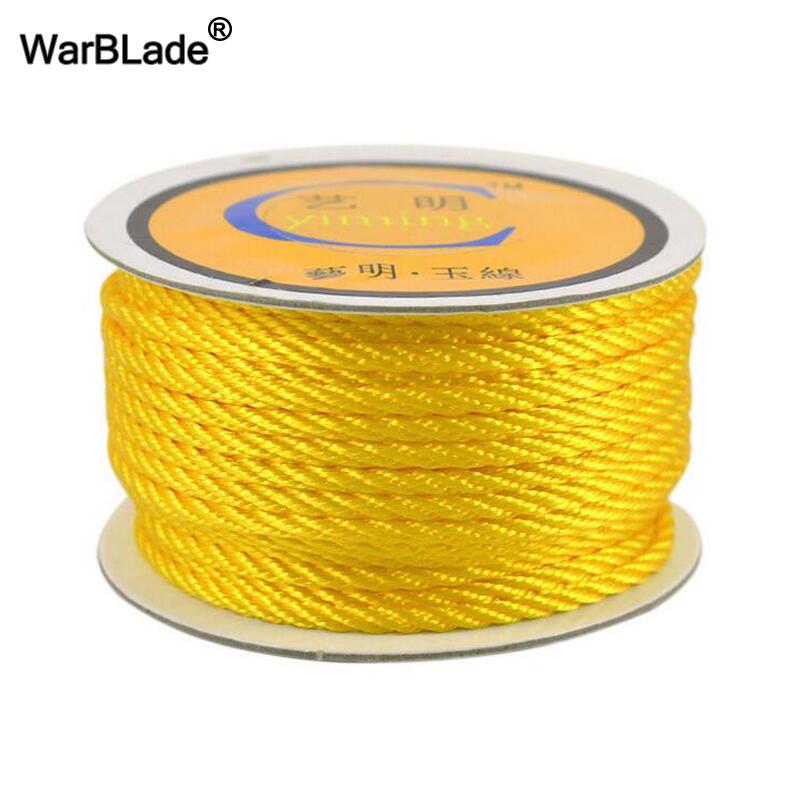 1mm 1,5mm 2mm 3mm Baumwolle Nylon Kabel Gewinde Chinesischen Knoten Schnur Kunststoff Schnur Perlen Seil Für DIY Armbinde Halskette Schmuck Machen: S / Gelb