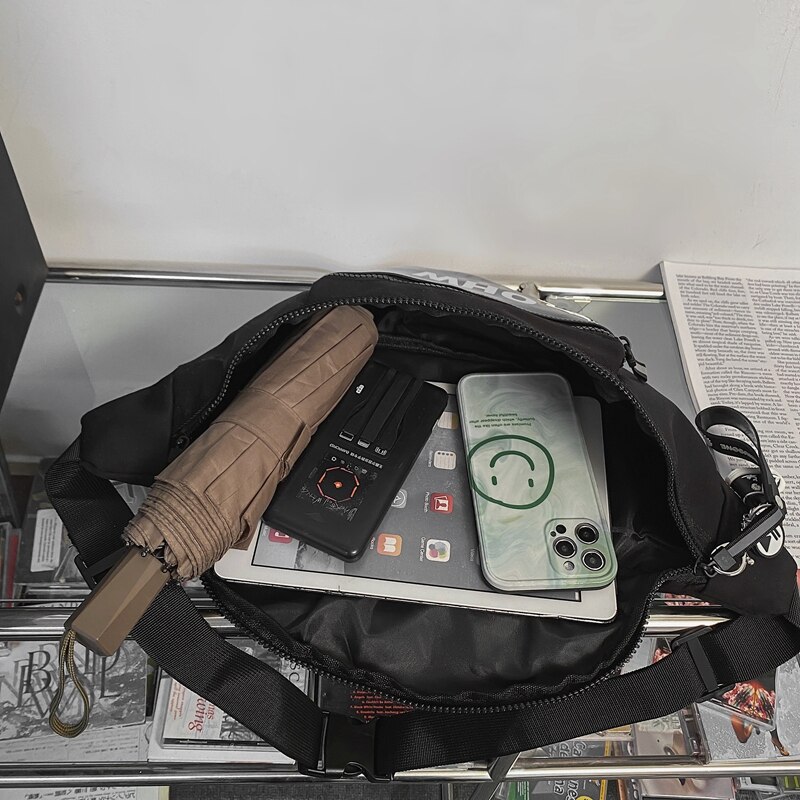 Sac à bandoulière de grande capacité pour hommes et femmes, sac banane en Nylon imperméable décontracté, grande taille, sac de poitrine de voyage polyvalent